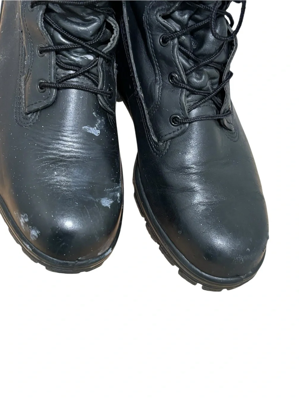 Bates Black Leather Lace-Up Combat Boots